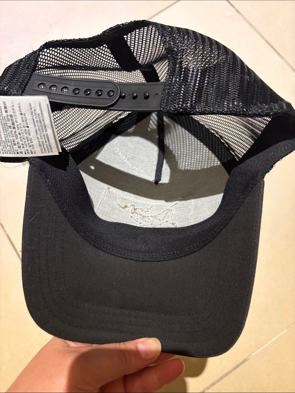 Arcteryx LEAF Black Marketing Curved Brim Trucker Cap TAN velcro embroidered.NEW - Picture 10 of 16